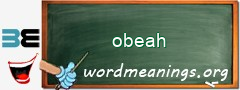 WordMeaning blackboard for obeah